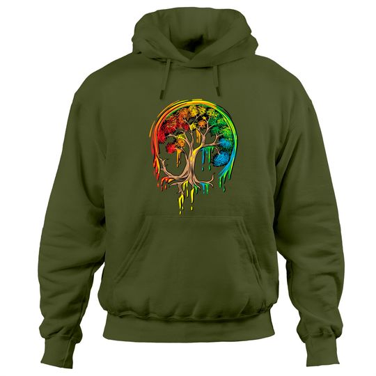 Colorful Tree Life is really good Tree Art Hoodies
