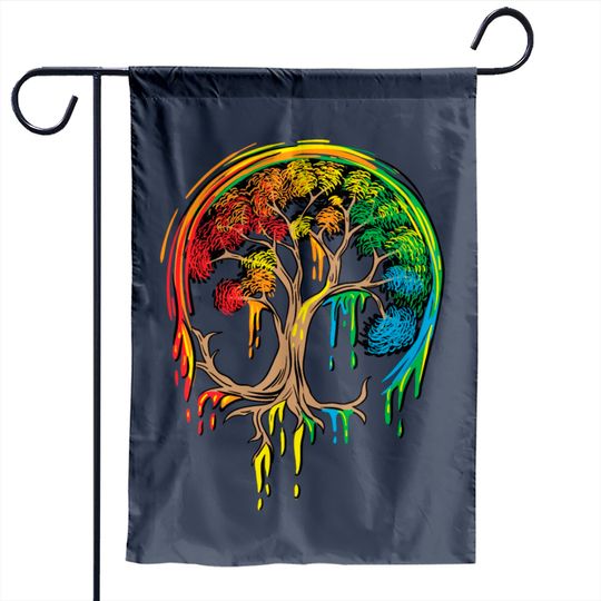 Discover Colorful Tree Life is really good Tree Art Garden Flags