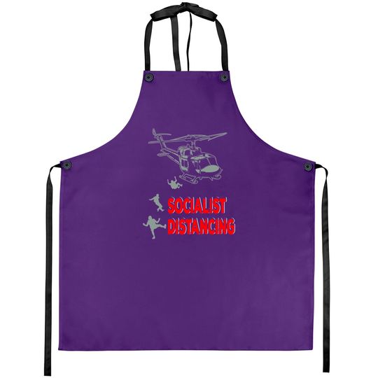 Funny Pilot Socialist Distancing Helicopter Gifts Aprons