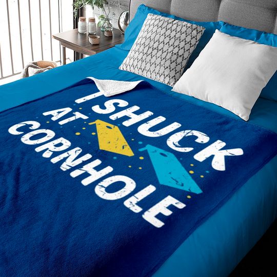 I Shuck At Cornhole Baby Blankets