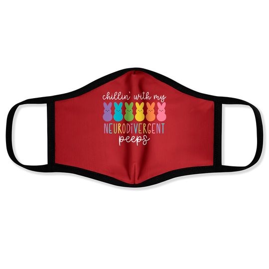 Chillin With My Neurodivergent Peeps Face Masks, Special Education Face Mask, Autism Face Mask, Awareness Day Face Mask, Autism Mom Face Mask, Autistic Face Mask