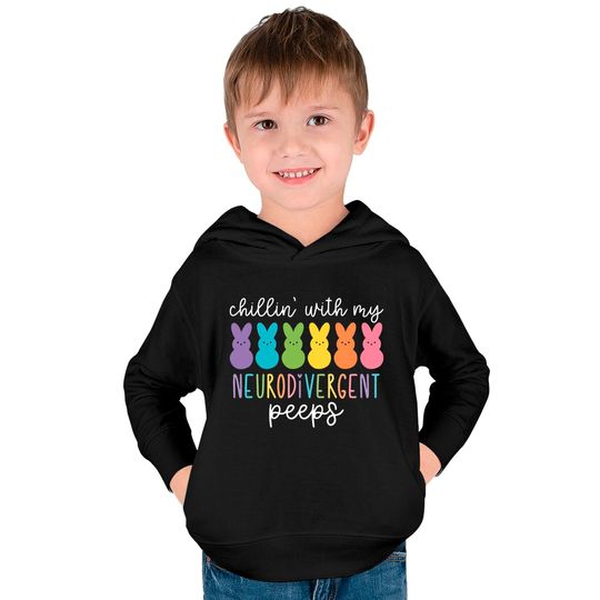 Chillin With My Neurodivergent Peeps Kids Pullover Hoodies, Special Education Shirt, Autism Shirt, Awareness Day Shirt, Autism Mom Shirt, Autistic Tee