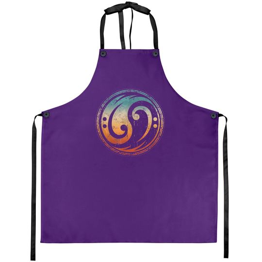 Discover Bass Guitar Clef Yin Yang Vintage Aprons