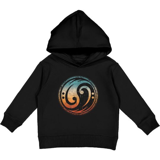 Discover Bass Guitar Clef Yin Yang Vintage Kids Pullover Hoodies