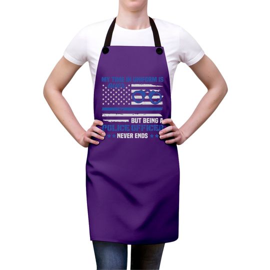 Retired Police Law Enforcement Thin Blue Line Aprons