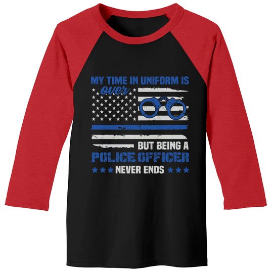 Retired Police Law Enforcement Thin Blue Line Baseball Tees