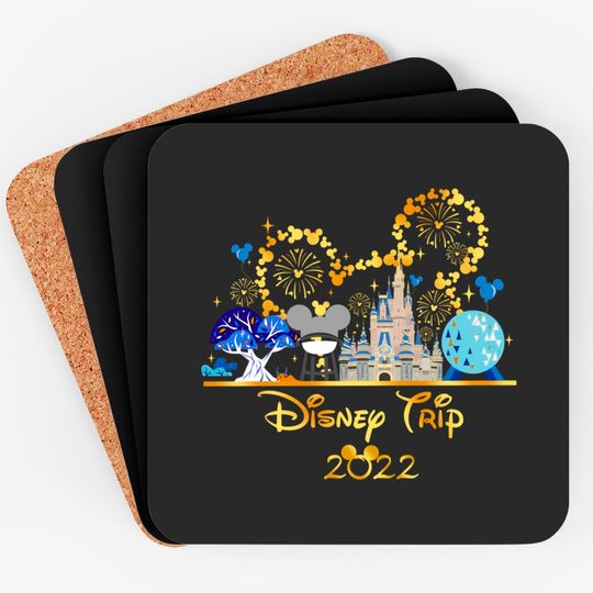 Personalized Disney Family Coasters, Disney Mickey Minnie Coasters, Disneyworld Coasters 2022