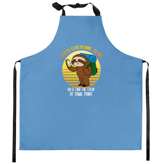 Discover Sloth Geocaching Team Cache Cacher Funny Geocacher Kitchen Aprons
