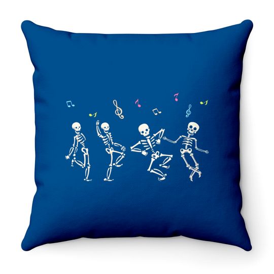 Dancing Skeletons Funny Skeleton Dance Throw Pillows