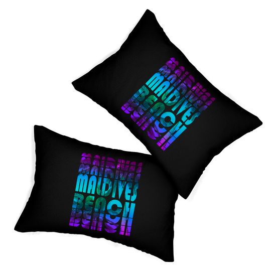 Maldives Beach Palm Tree Design Lumbar Pillows