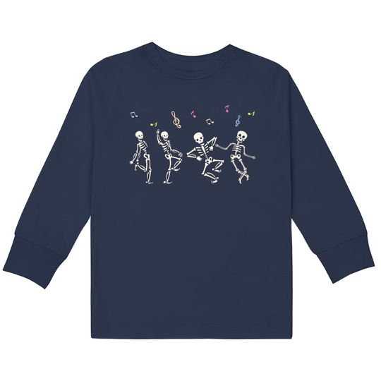 Discover Dancing Skeletons Funny Skeleton Dance  Kids Long Sleeve T-Shirts