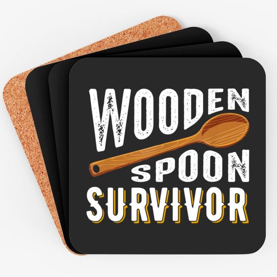 Discover Survivor Coasters Wooden Spoon Survivor Champion Funny Gift