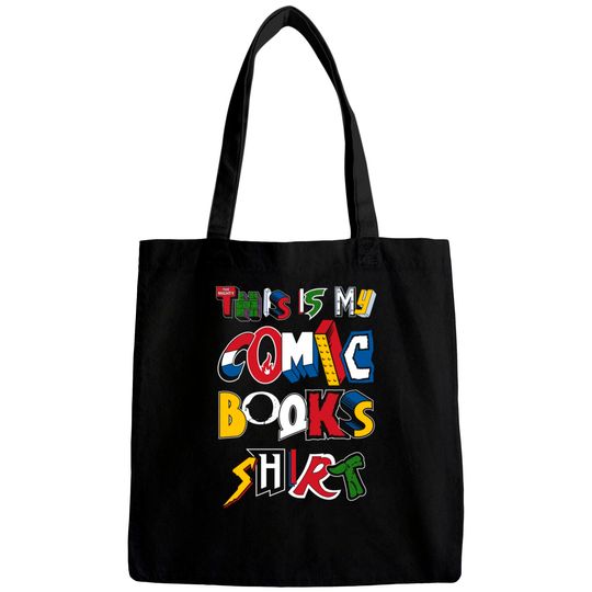 This is My Comic Books Shirt - Vintage comic book logos - funny quote - Comic Books - Bags