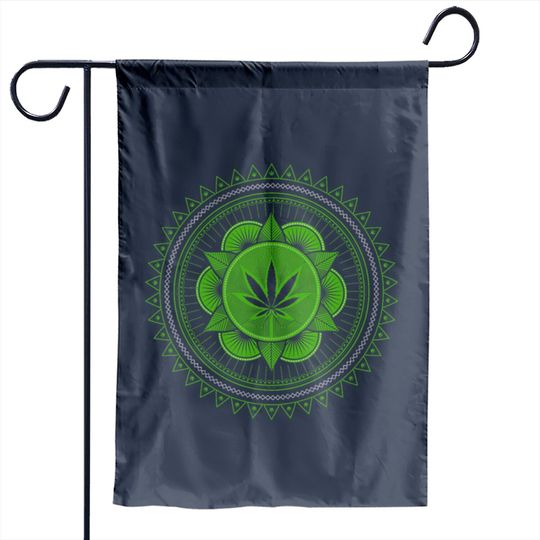 Discover Marijuana Smoker Mandala Weed Smoking Garden Flags