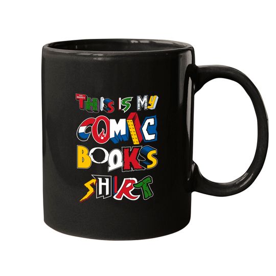 This is My Comic Books Mug - Vintage comic book logos - funny quote - Comic Books - Mugs