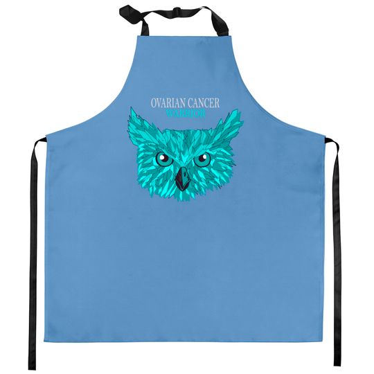 Ovarian Cancer Warrior Teal Ribbon Kitchen Aprons