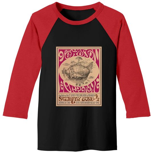 Discover Jefferson Airplane Vintage Poster Classic Baseball Tees