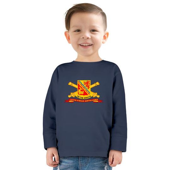 Army 37th Field Artillery w Br Ribbon  Kids Long Sleeve T-Shirts