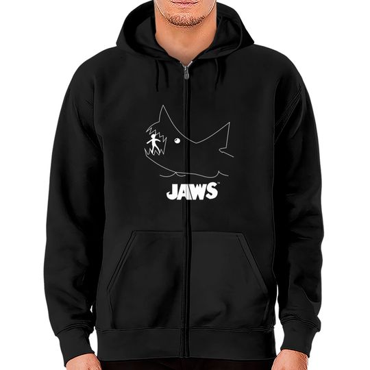 Jaws Chalk Board Movie Zip Hoodies