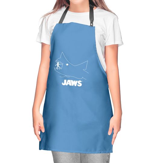 Jaws Chalk Board Movie Kitchen Aprons