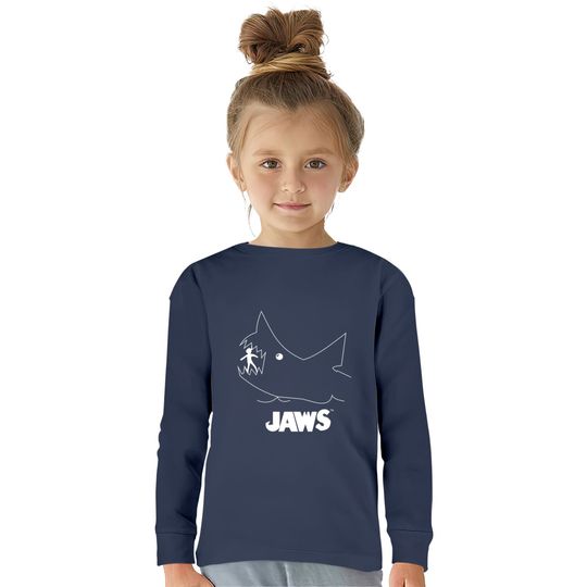 Jaws Chalk Board Movie  Kids Long Sleeve T-Shirts