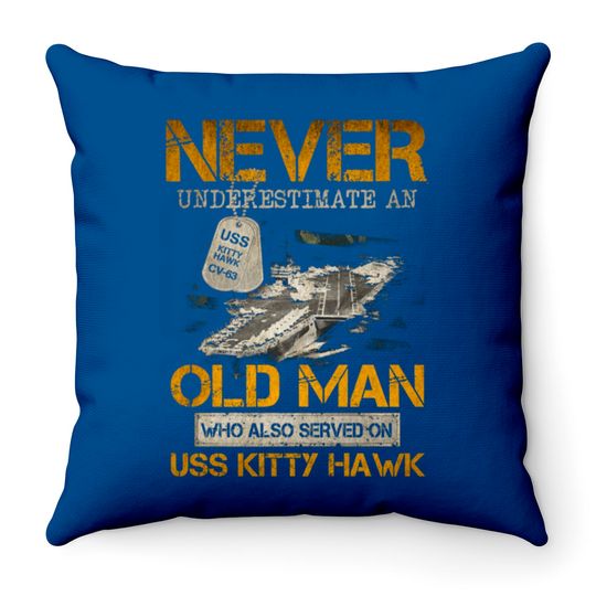 USS Kitty Hawk CV 63 Throw Pillows