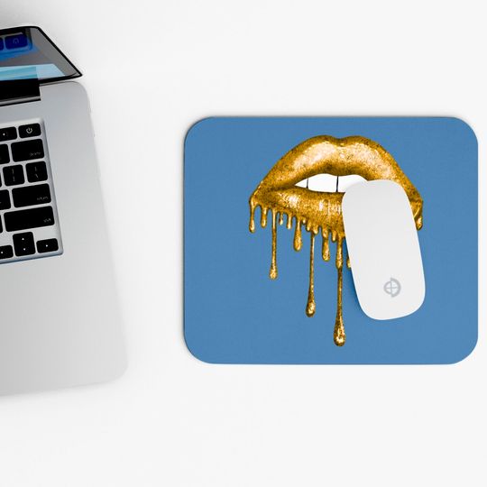 Drip Gold Lips - Lips - Mouse Pads