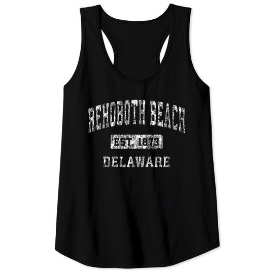 Discover Rehoboth Beach Delaware DE Vintage Established Spo Tank Tops