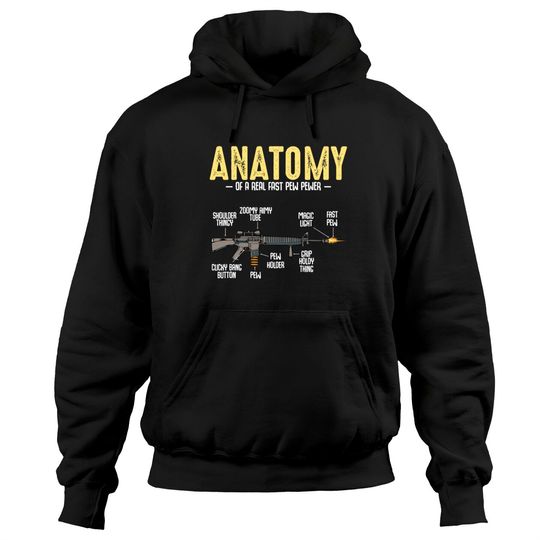 Discover Anatomy Of A Real Fast Pew Pewer Rifle Long-Barrel Hoodies