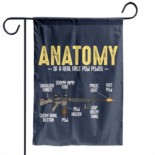 Anatomy Of A Real Fast Pew Pewer Rifle Long-Barrel Garden Flags