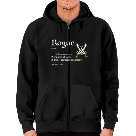 Discover Rogue Class Definition Dungeons and RPG Dragons Zip Hoodies
