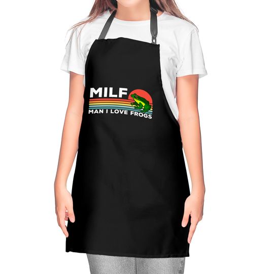 MILF: Man I Love Frogs Funny Frogs - Man I Love Frogs - Kitchen Aprons