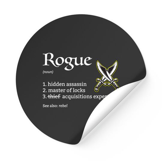 Rogue Class Definition Dungeons and RPG Dragons Stickers