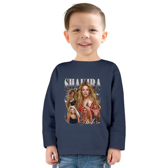 SHAKIRA Vintage shirt - Shakira 90s bootleg retro  Kids Long Sleeve T-Shirts