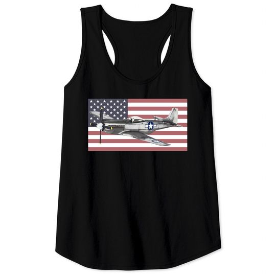 P-51 Mustang USAF USAAF WW2 WWII Fighter Plane Aircraft - P 51 Mustang - Tank Tops