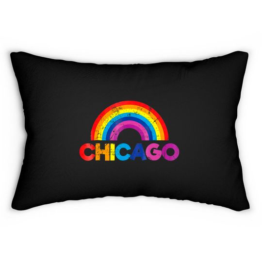 Discover Chicago Rainbow LGBT Gay Pride Parade T Lumbar Pillows