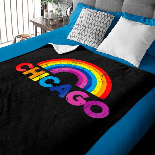 Discover Chicago Rainbow LGBT Gay Pride Parade T Baby Blankets