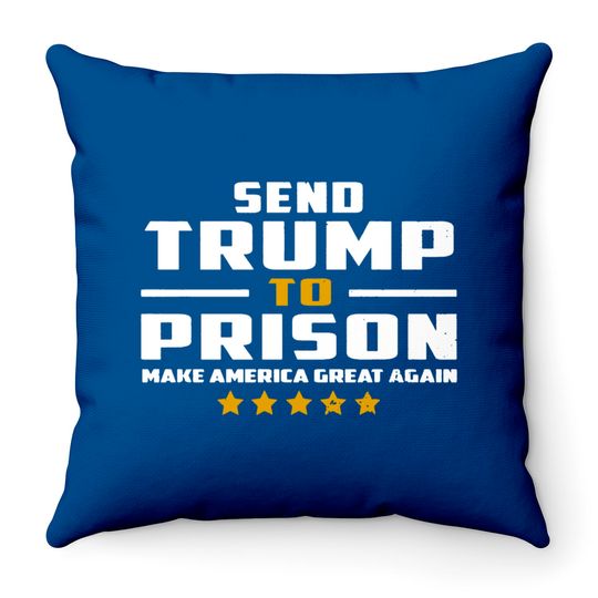 Discover Send Trump to Prison Throw Pillows