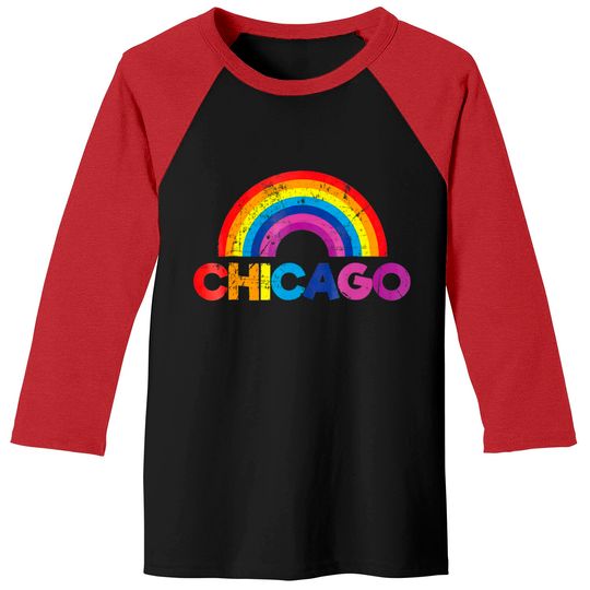 Chicago Rainbow LGBT Gay Pride Parade T Baseball Tees