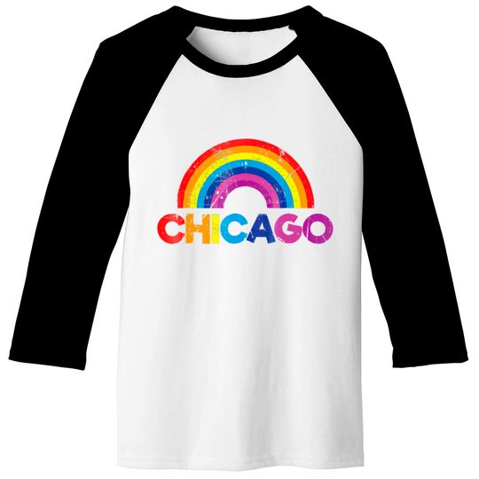 Chicago Rainbow LGBT Gay Pride Parade T Baseball Tees