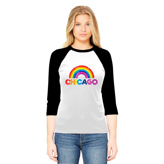 Chicago Rainbow LGBT Gay Pride Parade T Baseball Tees