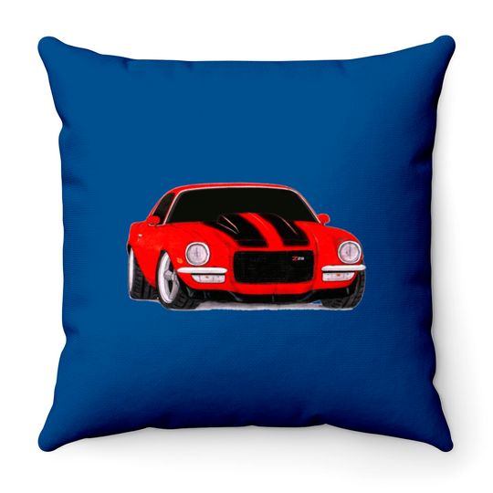 1972 Camaro Z28 Drawing Throw Pillows