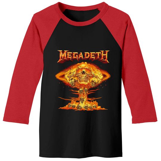 Discover Vintage Mushroom Cloud Vic Glow Megadeth Baseball Tees, Megadeth Tee, Shirt For Megadeth Fan, Streetwear, Music Tour Merch, 2022 Band Tour Shirt