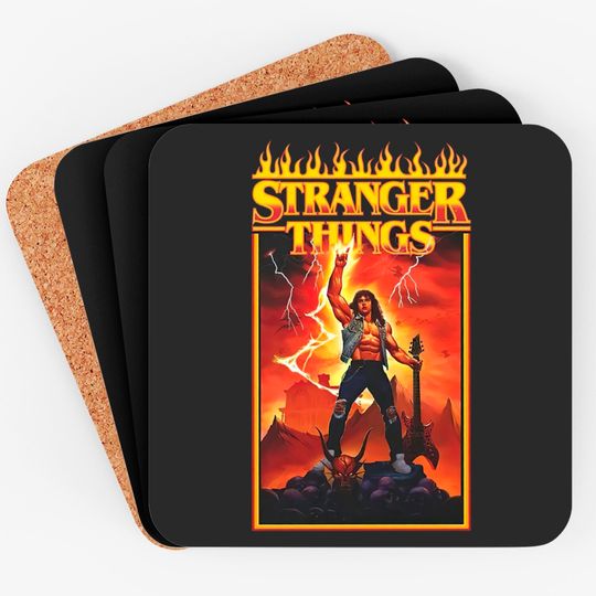 Metal Dude Eddie From ST 4 Coasters