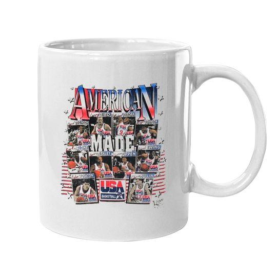 Vintage 1991 Dream Team Deadstock Michael Jordan USA Basketball Mugs, Vintage 90s Basketball Mug