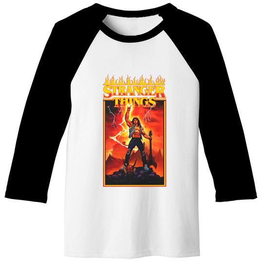 Metal Dude Eddie From ST 4 Baseball Tees