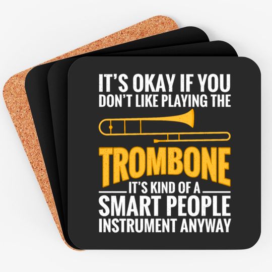 Discover Trombone Smart People Instrument Trombonist Brass Coasters