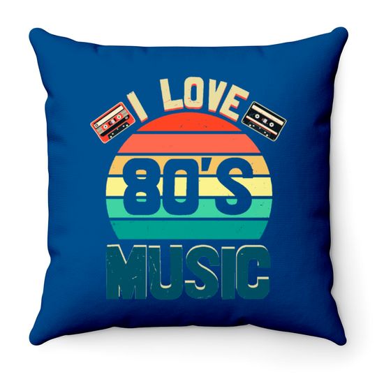 I Love 80s Music Throw Pillows
