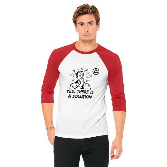 Yes, There is a Solution AA Logo Alcoholics Anonymous Baseball Tees