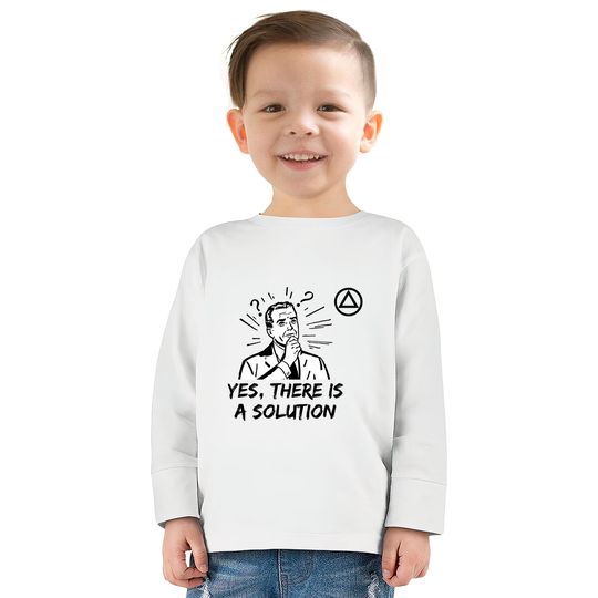 Yes, There is a Solution AA Logo Alcoholics Anonymous  Kids Long Sleeve T-Shirts
